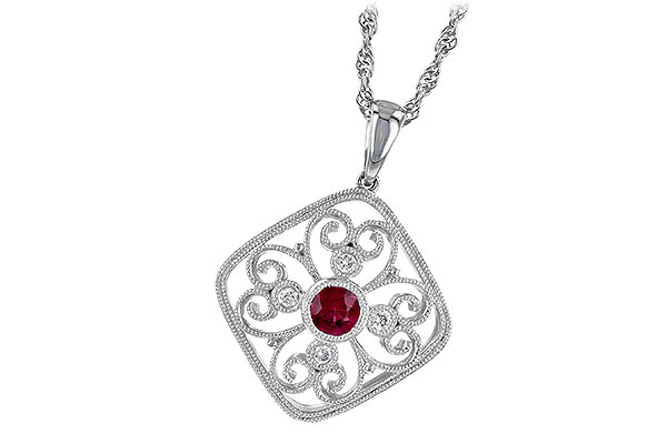 H241-56685: NECKLACE .28 RUBY .34 TGW