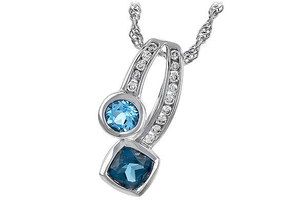 H244-35803: NECKLACE .91 TW BLUE TOPAZ 1.04 TGW