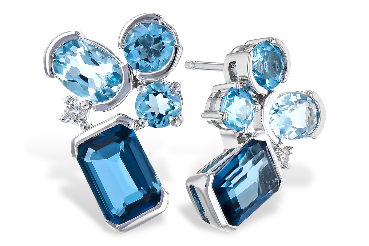 H327-97603: EARR 4.15 BLUE TOPAZ TW 4.19 TGW