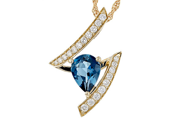 H329-73940: NECK 1.04 LONDON BLUE TOPAZ 1.23 TGW (8x6MM)