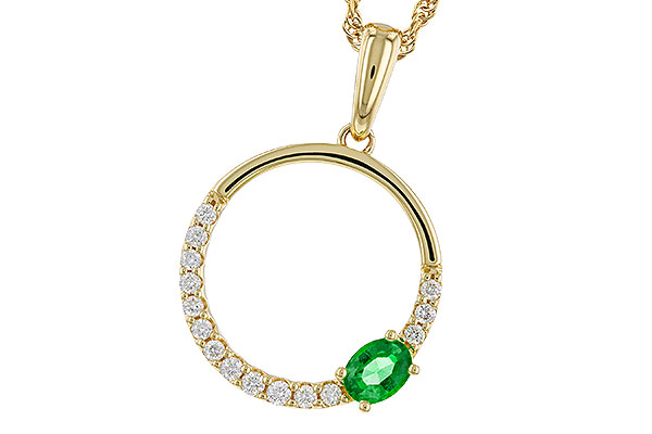 H329-75749: NECKLACE .19 EMERALD .34 TGW