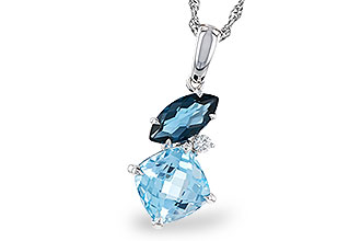 H329-76640: NECKLACE 2.37 TW BLUE TOPAZ 2.40 TGW