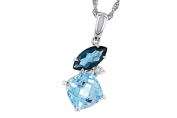 H329-76640: NECKLACE 2.37 TW BLUE TOPAZ 2.40 TGW