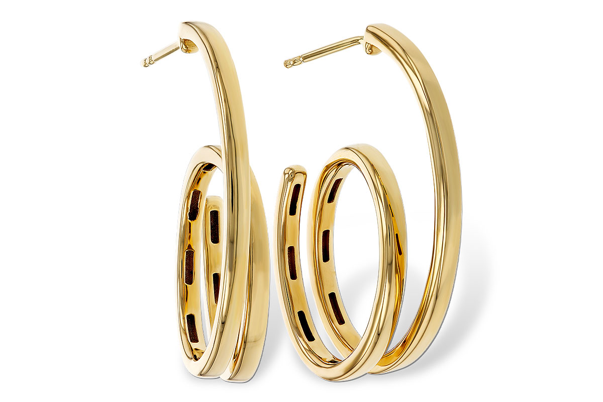 H329-78540: GOLD EARRINGS (30MM)