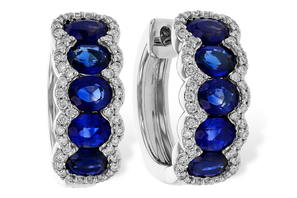 H329-80276: EARRINGS 2.32 TW SAPPHIRE 2.57 TGW