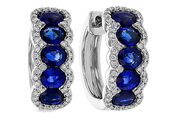 H329-80276: EARRINGS 2.32 TW SAPPHIRE 2.57 TGW