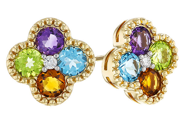 H329-81222: EARRINGS 1.88 SEMI-PREC (AMY,BT,CIT,PER) 1.93 TGW