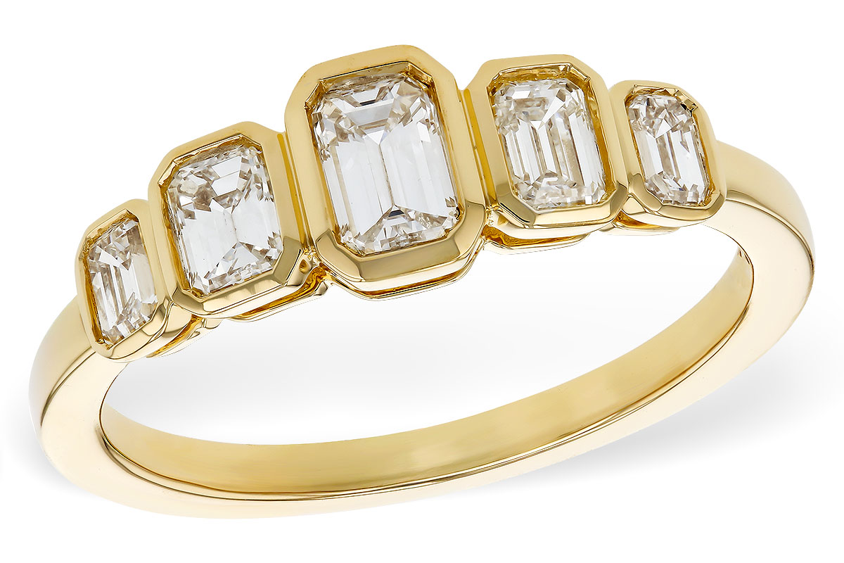 H329-81240: LDS DIA WED RG .90 TW EMERALD CUTS