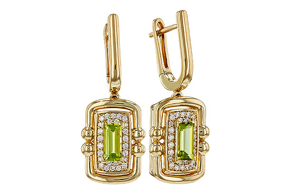 H330-63958: EARRINGS .71 TW PERIDOT .88 TGW (6x3MM PER)