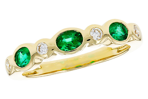 H330-63976: LDS WED RG .43 EMERALD .56 TGW