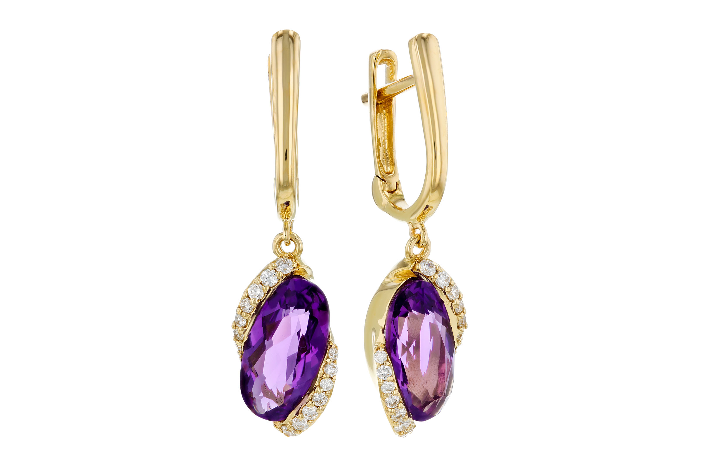 H330-65767: EARRINGS 2.14 TW AMETHYST 2.26 TGW (10x5MM AMY)