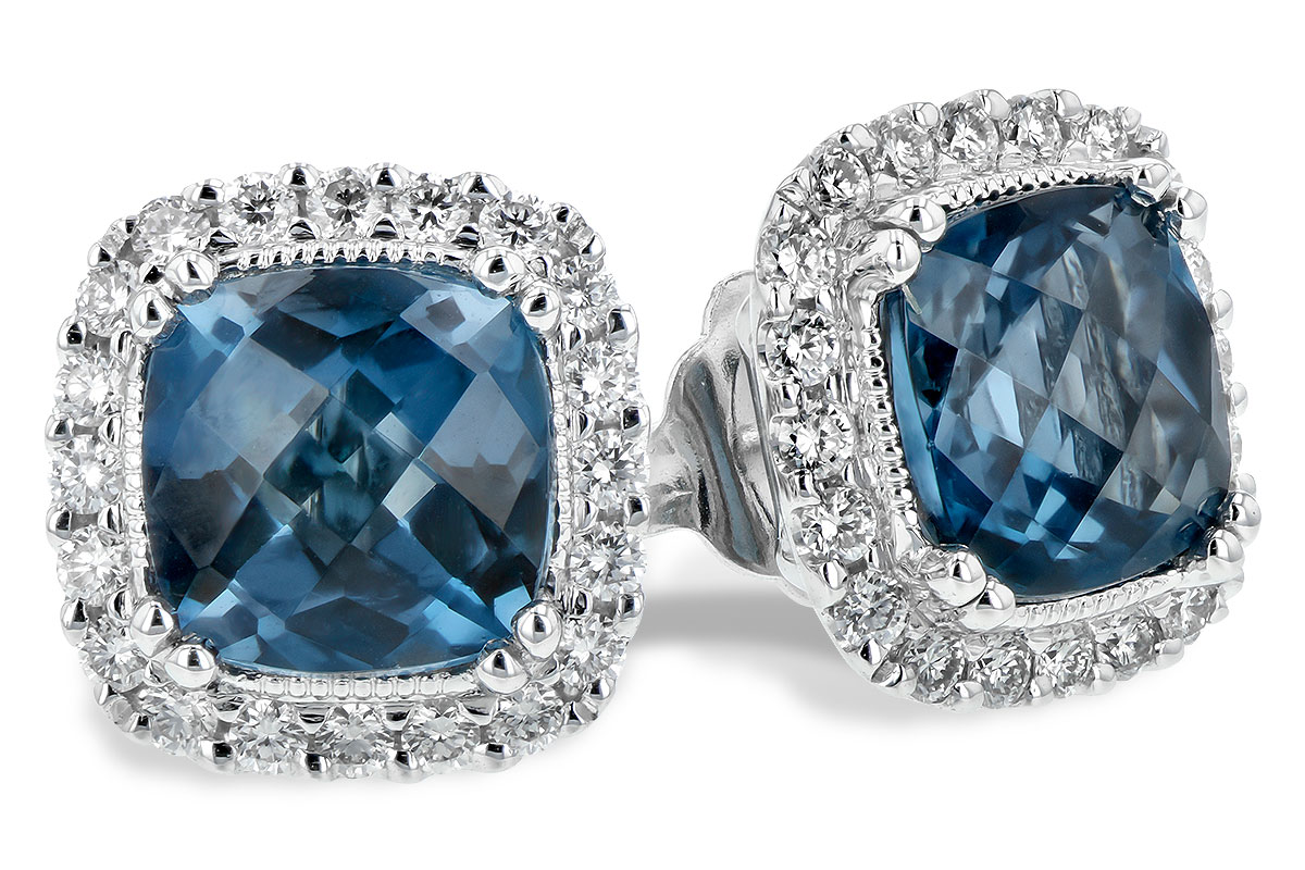 K244-28476: EARR 2.14 LONDON BLUE TOPAZ 2.40 TGW (6MM LBT)