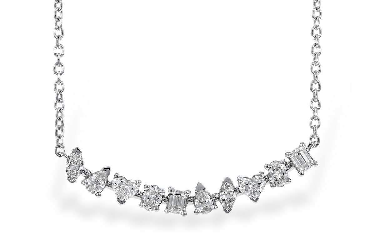 K328-88503: NECKLACE .70 TW FANCY CUT DIAS (18")