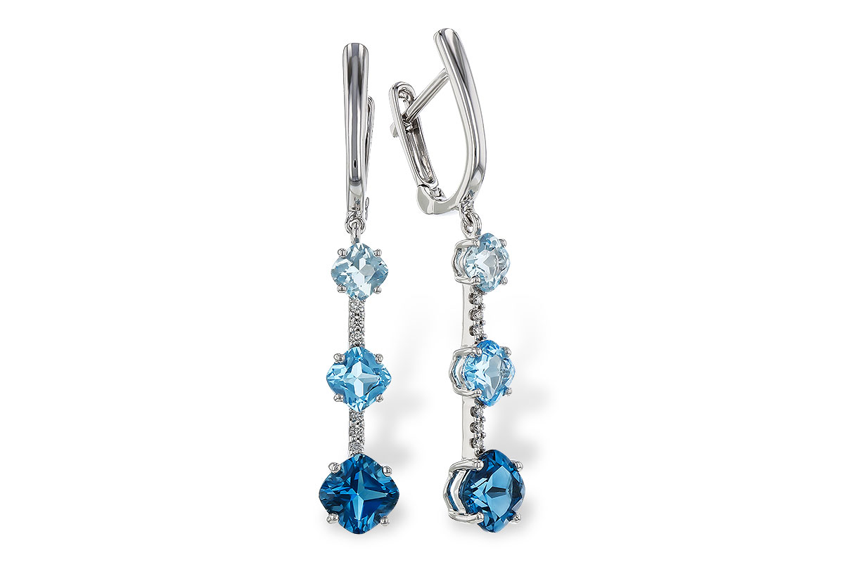 K329-73976: EARRINGS 2.41 TW BLUE TOPAZ 2.45 TGW