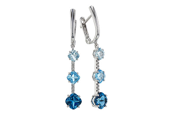 K329-73976: EARRINGS 2.41 TW BLUE TOPAZ 2.45 TGW