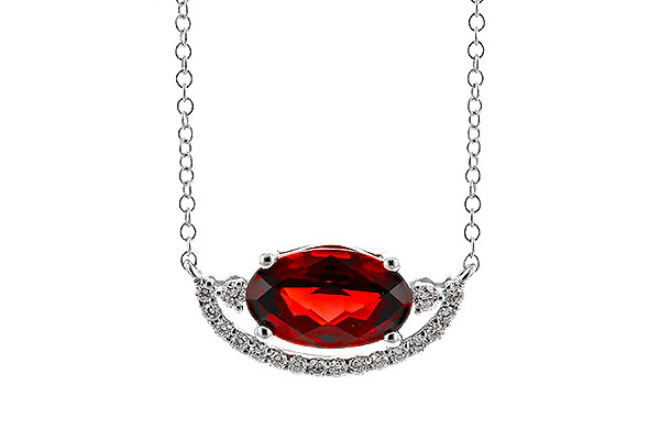 K329-74876: NECKLACE 1.94 GARNET 2.08 TGW (10x6MM GAR / 18")