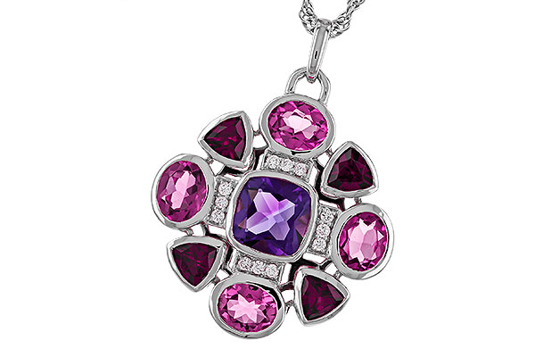 K329-75731: NECKLACE 2.76 SEMI-PREC (AM,GT,PT) 2.82 TGW