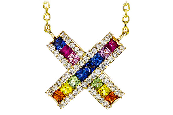 K329-75749: NECK .84 MULTI-COLOR SAPP 1.11 TGW (18")