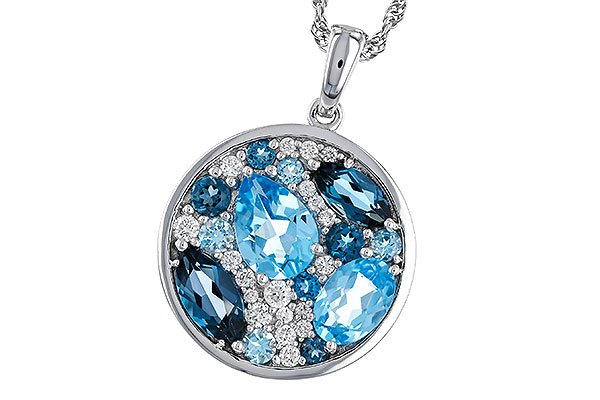 K329-76667: NECKLACE 2.31 TW BLUE TOPAZ 2.48 TGW