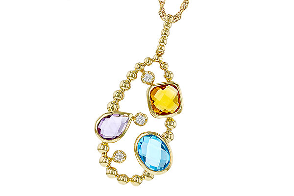 K329-76676: NECKLACE 3.04 TW SEMI-PREC 3.14 TGW (BT,AMY,CIT)