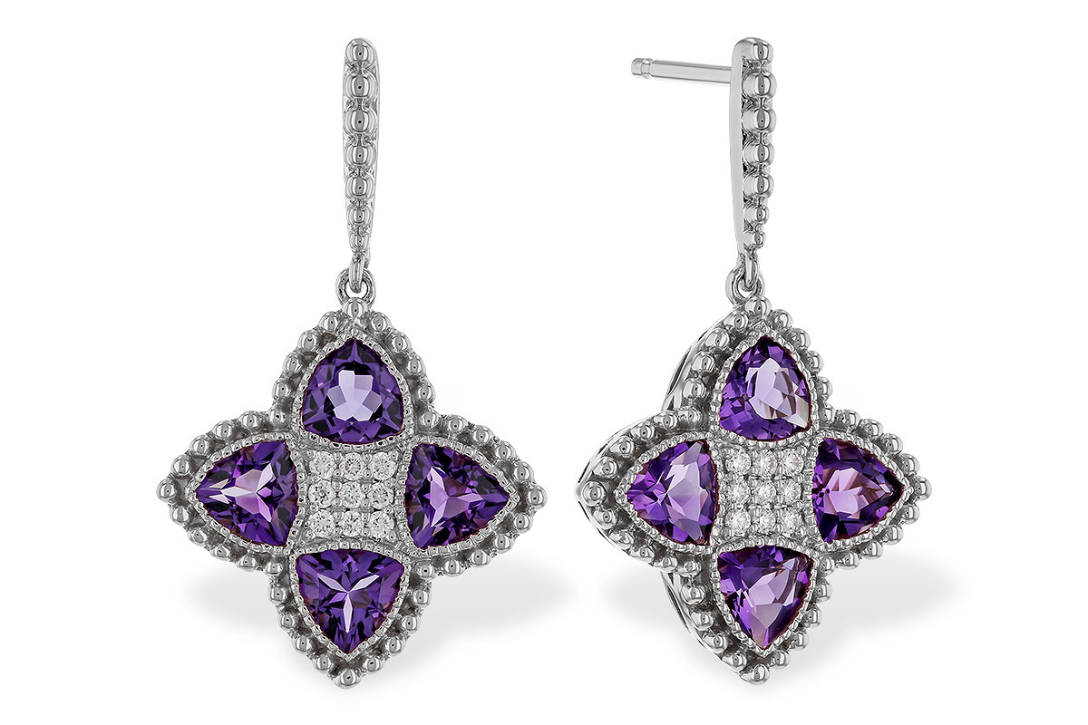 K329-77549: EARRINGS 1.41 AMETHYST 1.50 TGW