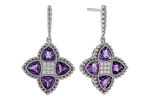 K329-77549: EARRINGS 1.41 AMETHYST 1.50 TGW