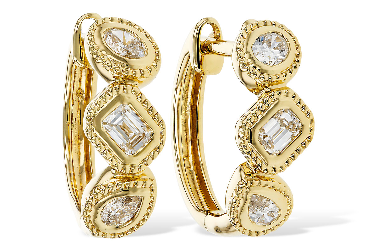 K329-80349: EARRINGS .42 TW FANCY CUT DIAS
