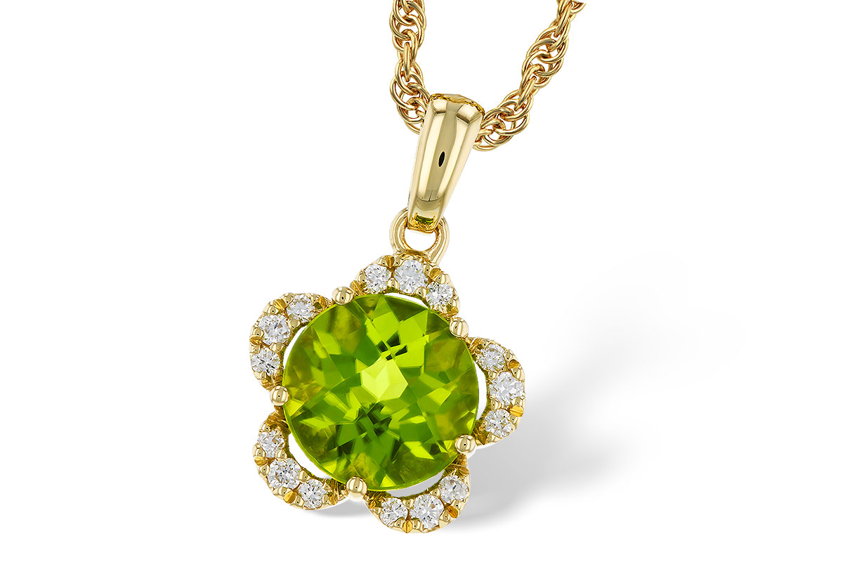 K329-81194: NECKLACE 2.16 PERIDOT 2.28 TGW (8MM RD)