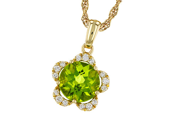 K329-81194: NECKLACE 2.16 PERIDOT 2.28 TGW (8MM RD)