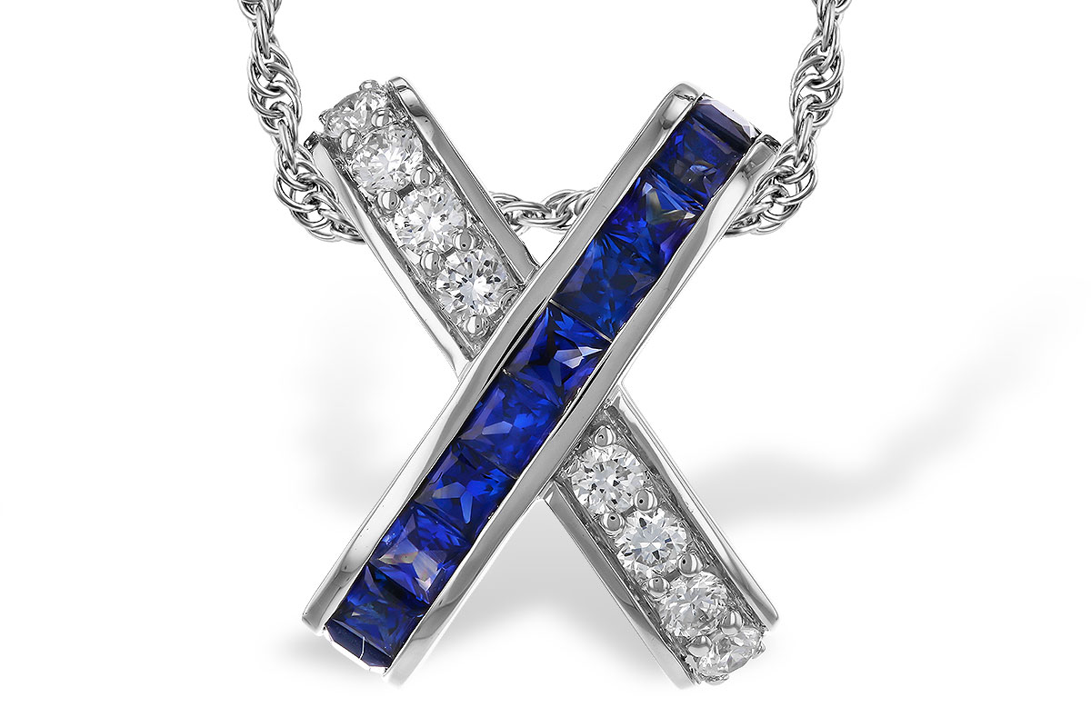 K329-81212: NECKLACE .60 TW SAPPHIRE .77 TGW