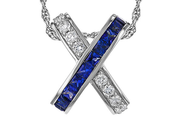 K329-81212: NECKLACE .60 TW SAPPHIRE .77 TGW
