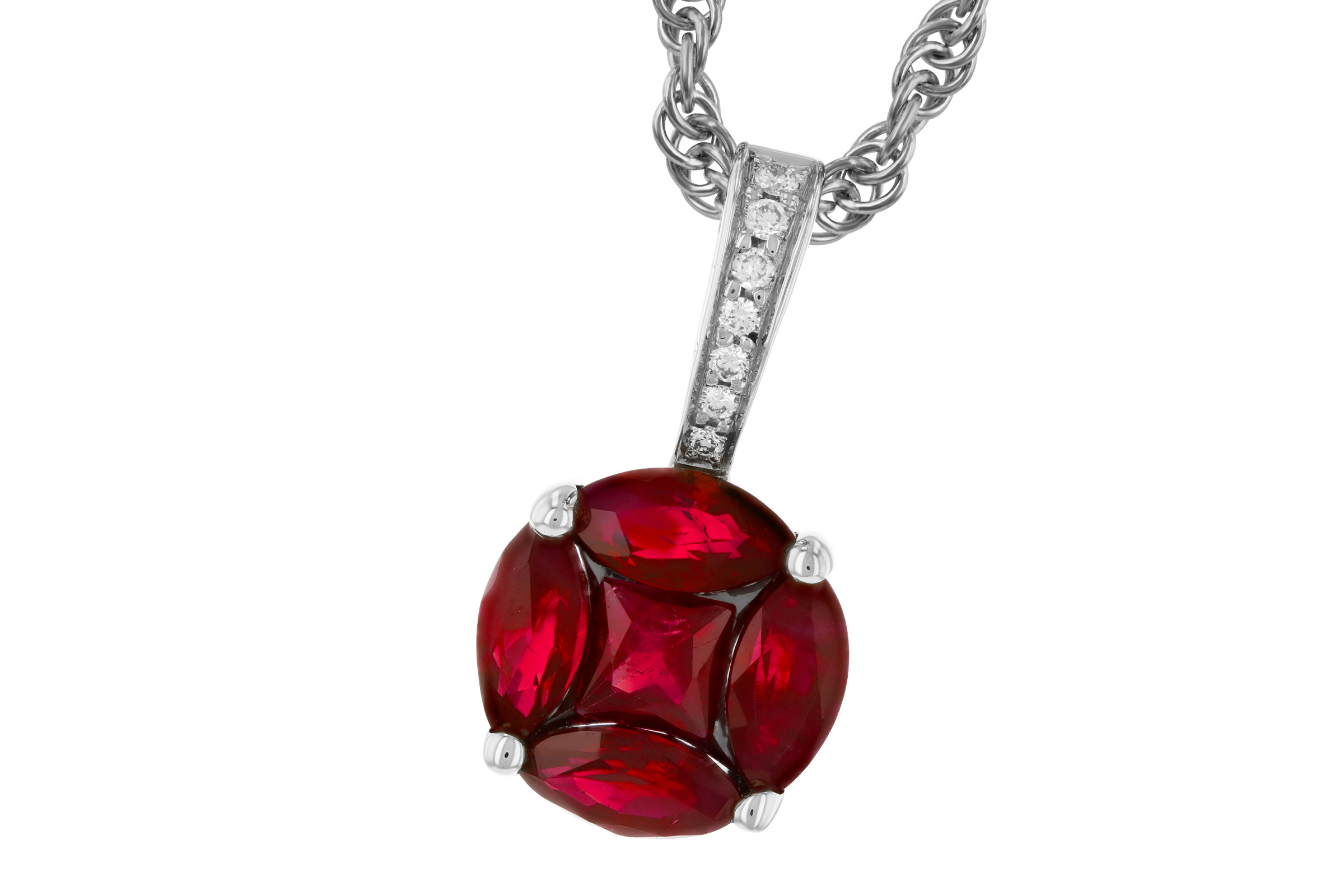 K330-63985: NECKLACE .80 RUBY .82 TW