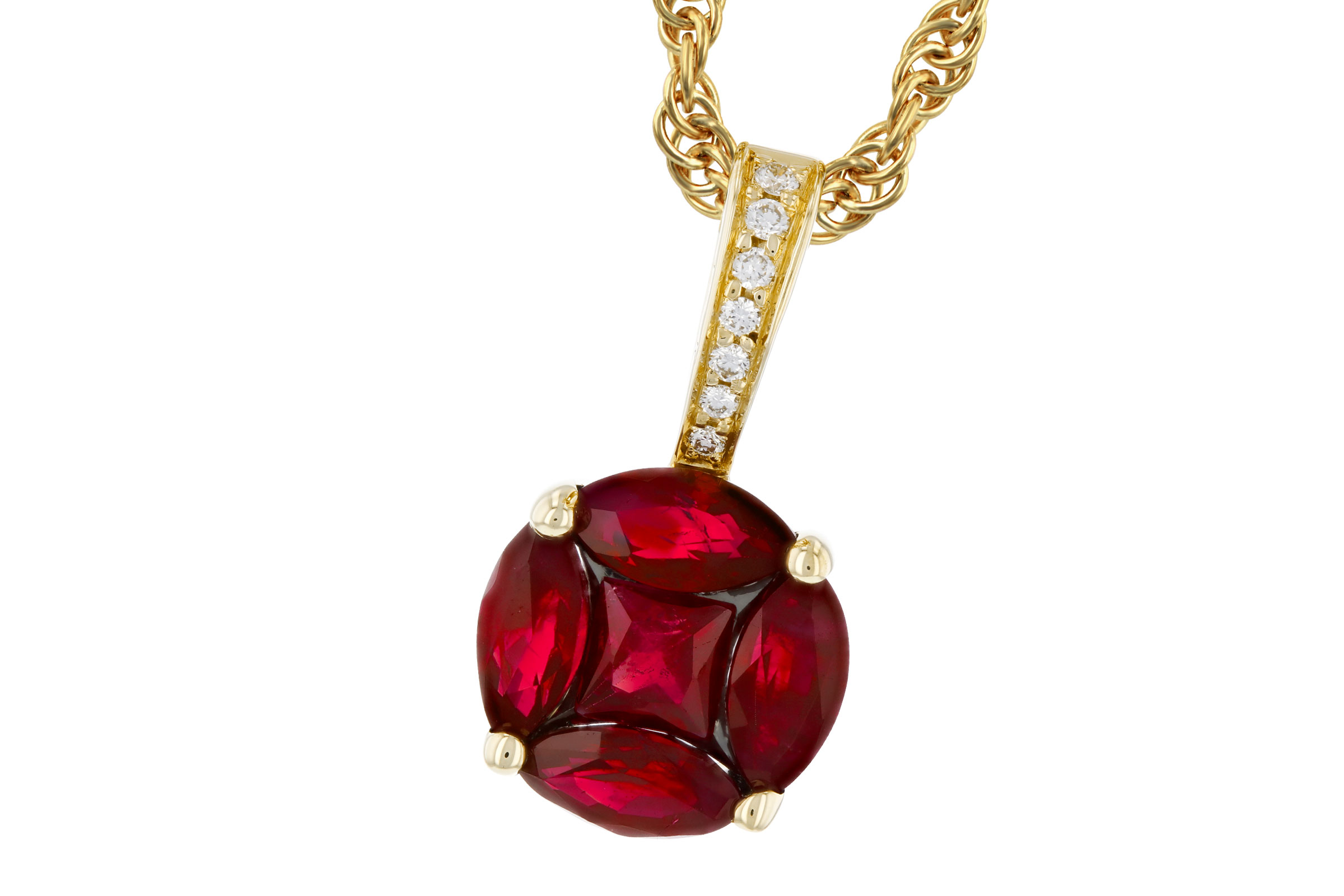 K330-63985: NECKLACE .80 RUBY .82 TW