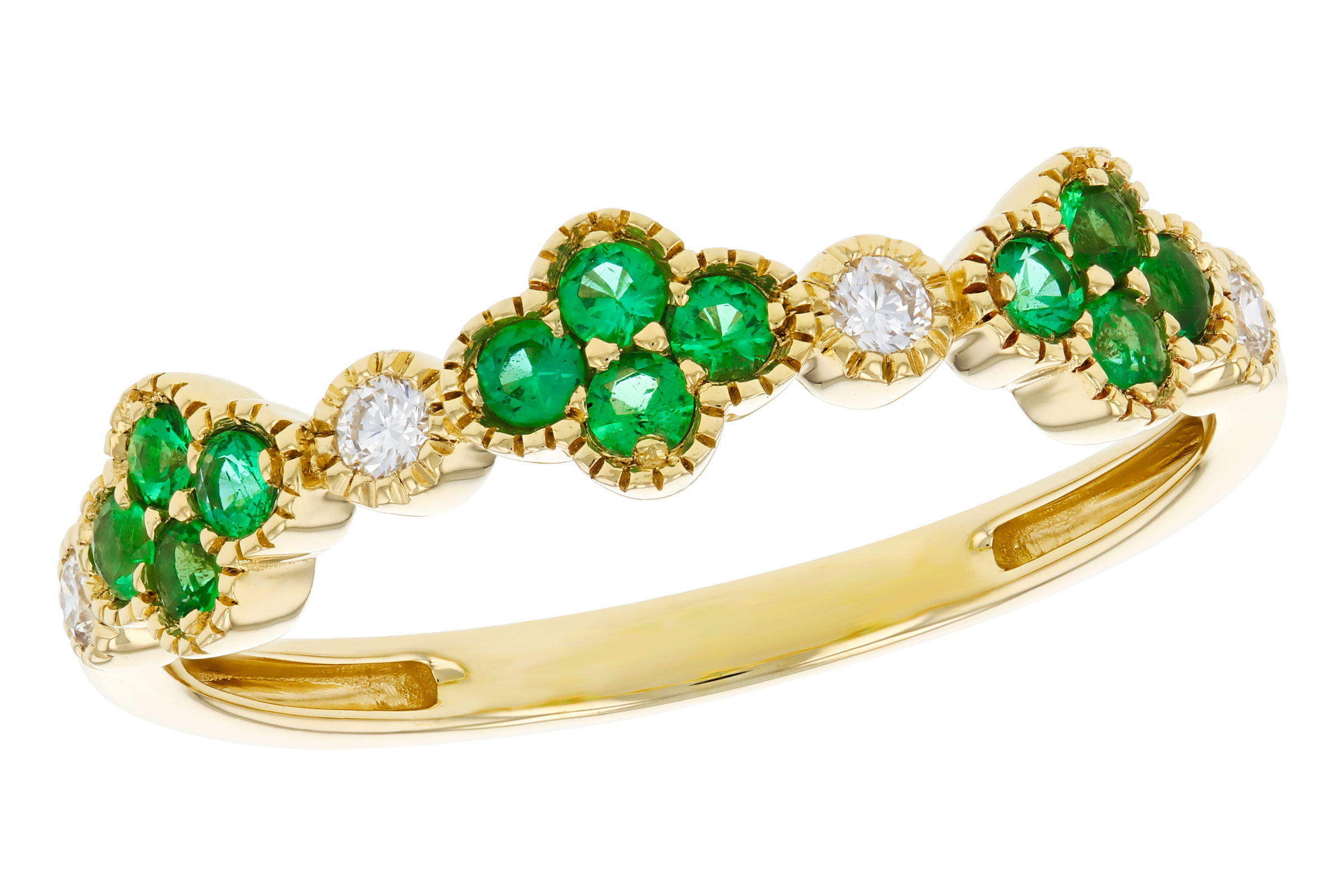 K330-66658: LDS WED RG .18 TW EMERALD .26 TGW