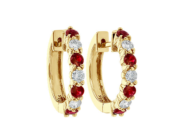 L056-12112: EARRINGS .64 RUBY 1.05 TGW