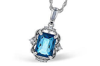 L327-93940: NECK 1.68 LONDON BLUE TOPAZ 1.73 TGW (8x6MM LBT)