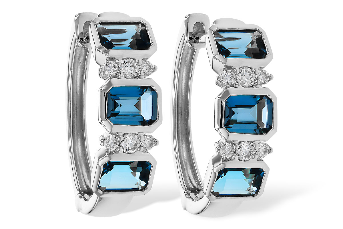 L329-74885: EARRINGS 1.37 TW LONDON BLUE TOPAZ 1.48 TGW