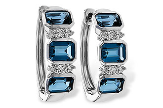 L329-74885: EARRINGS 1.37 TW LONDON BLUE TOPAZ 1.48 TGW