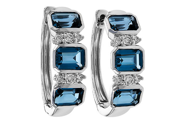 L329-74885: EARRINGS 1.37 TW LONDON BLUE TOPAZ 1.48 TGW