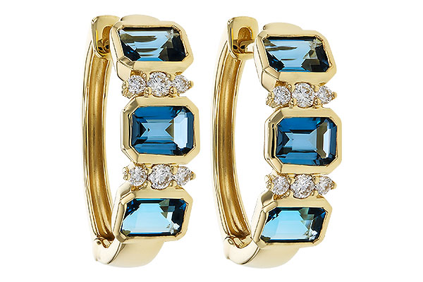 L329-74885: EARRINGS 1.37 TW LONDON BLUE TOPAZ 1.48 TGW