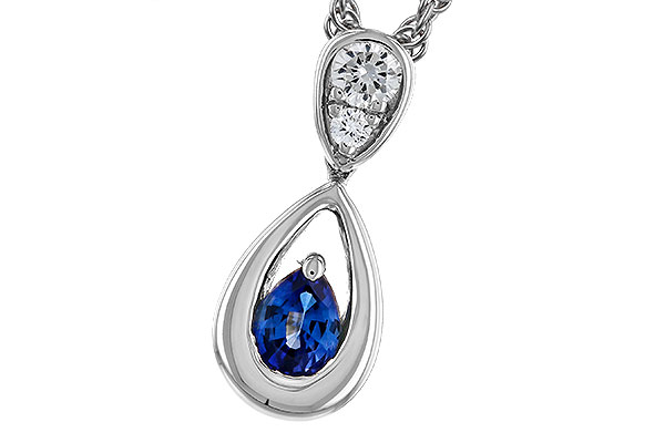 L329-75776: NECKLACE .21 SAPPHIRE .27 TGW (4x3 SAPP)