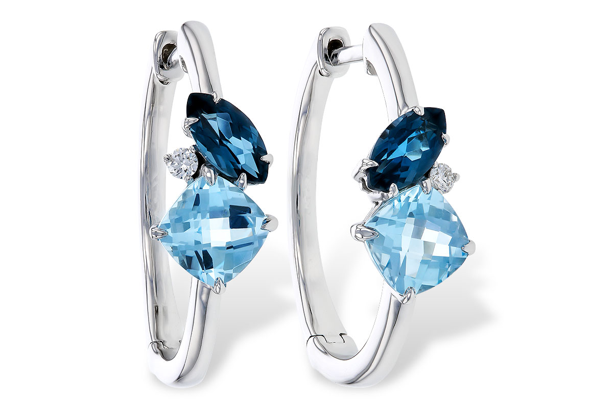 L329-76640: EARRINGS 1.82 TW BLUE TOPAZ 1.86 TGW