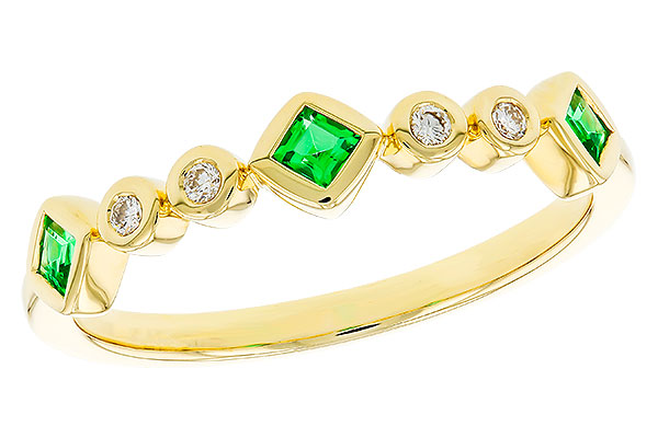 L329-77621: LDS WED RG .14 TW EMERALD .19 TGW