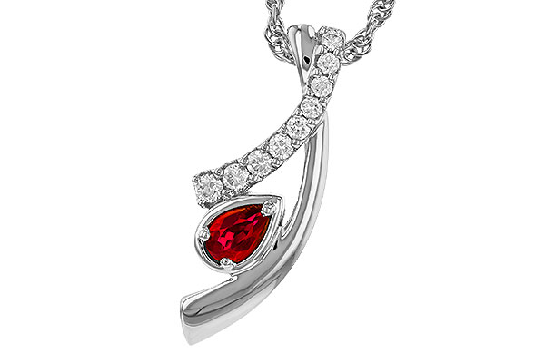 L329-78458: NECKLACE .21 RUBY .38 TGW (5x3 RUBY)