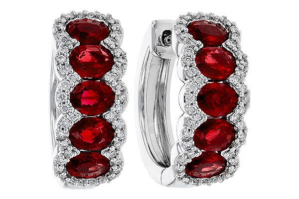 L329-79449: EARRINGS 2.20 TW RUBY 2.45 TGW