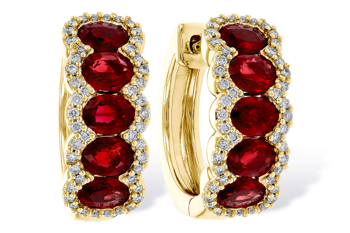 L329-79449: EARRINGS 2.20 TW RUBY 2.45 TGW
