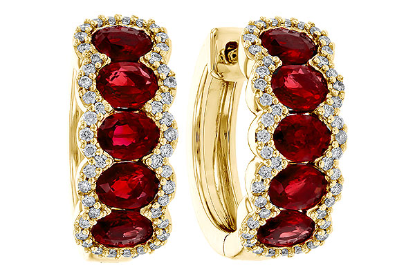 L329-79449: EARRINGS 2.20 TW RUBY 2.45 TGW