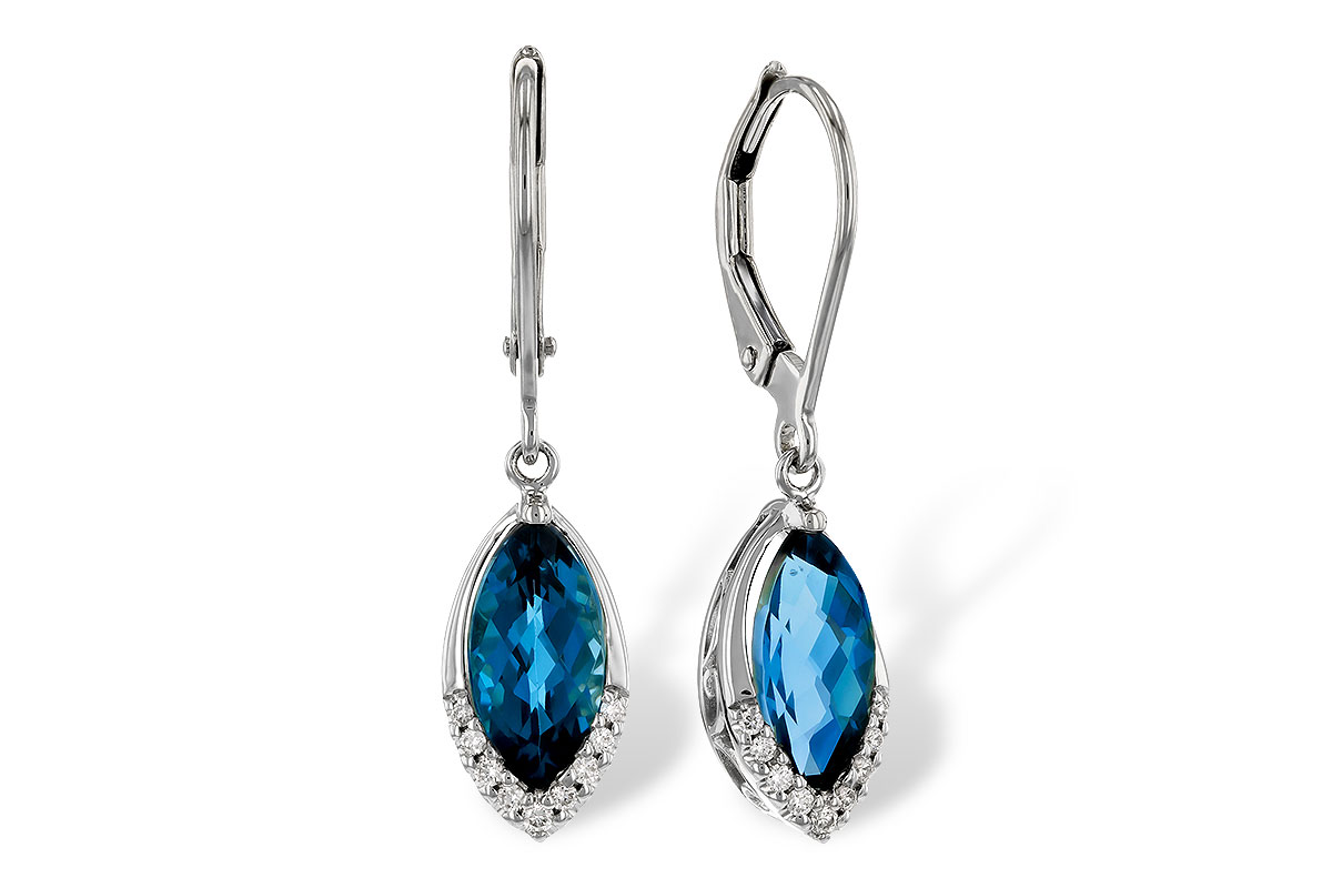 L329-80358: EARR 2.42 TW LONDON BLUE TOPAZ 2.50 TGW (9x5MM MQ)