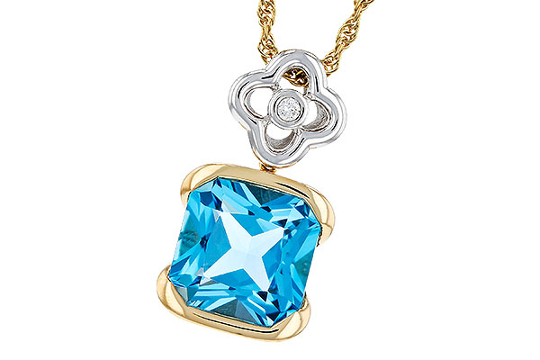 L330-63940: NECKLACE 3.50 BLUE TOPAZ 3.52 TGW (9MM BT)
