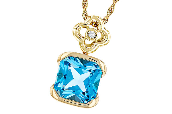 L330-63940: NECKLACE 3.50 BLUE TOPAZ 3.52 TGW (9MM BT)